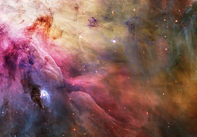 Detail střední části mlhoviny v Orionu